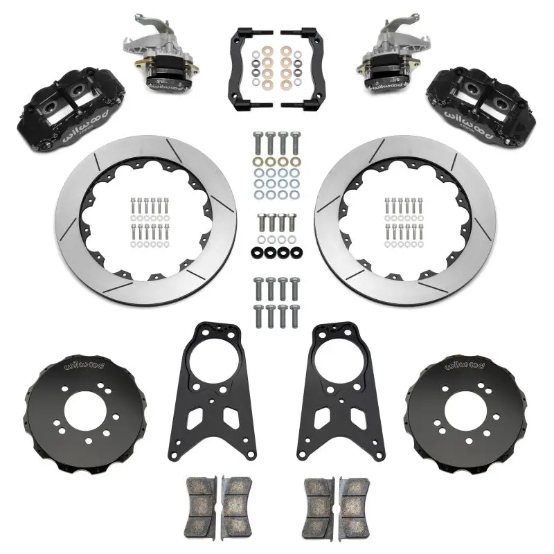 Wilwood 89-98 Nissan 240Sx Fnsl4r/Mc4 Rear Parking Bbk W/ 13.50In Slotted Rotors - Black 1