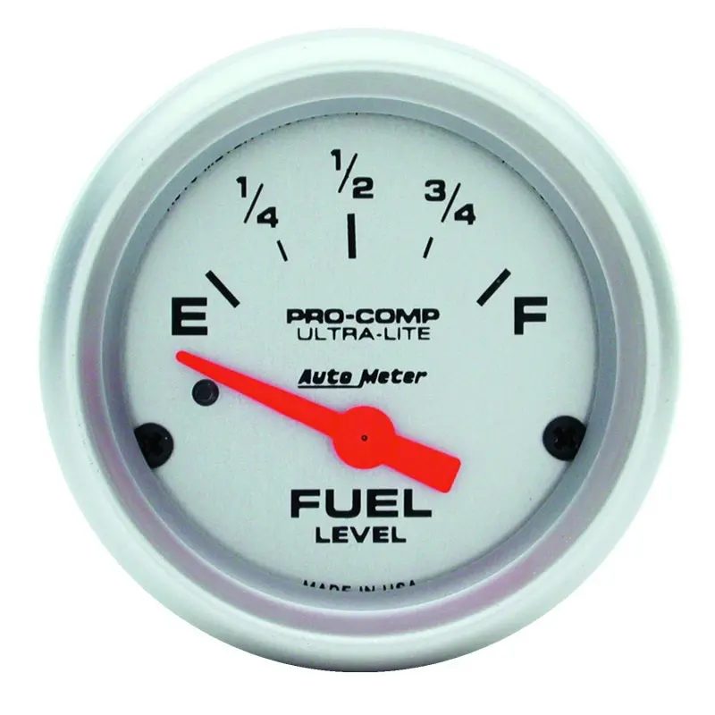 Autometer Ultra-Lite 52Mm 0 Ohms Empty/90 Ohms Full Short Sweep Electronic Fuel Level Gauge 1