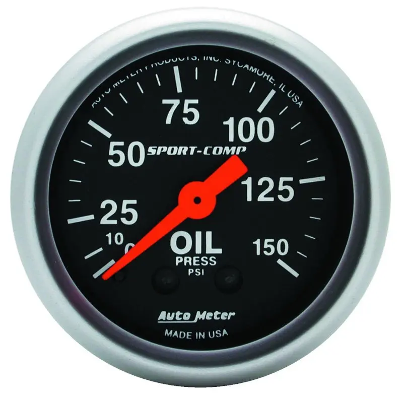 Autometer Sport Comp 52Mm Mechanical 0-150 Psi Oil Pressure Gauge 1