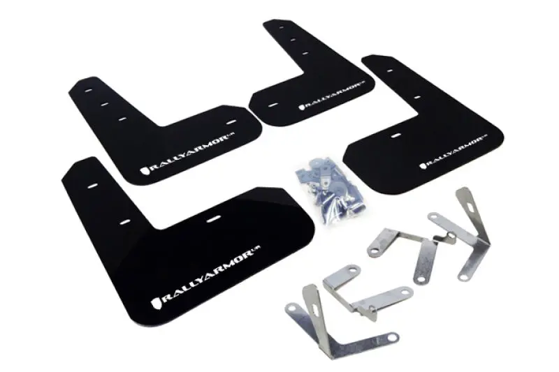 Rally Armor Ur Mudflaps Black Urethane White Logo - 2013-2021 Brz 1