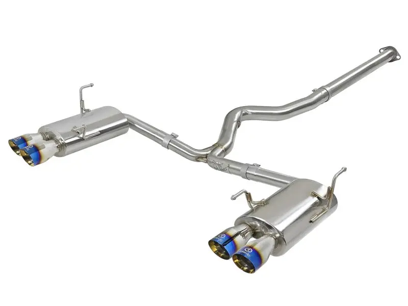 Afe Power Takeda 304 Stainless Steel Cat-Back Exhaust System W/ Blue Flame Tips - 2015-2021 Wrx, 2015-2021 Sti 1