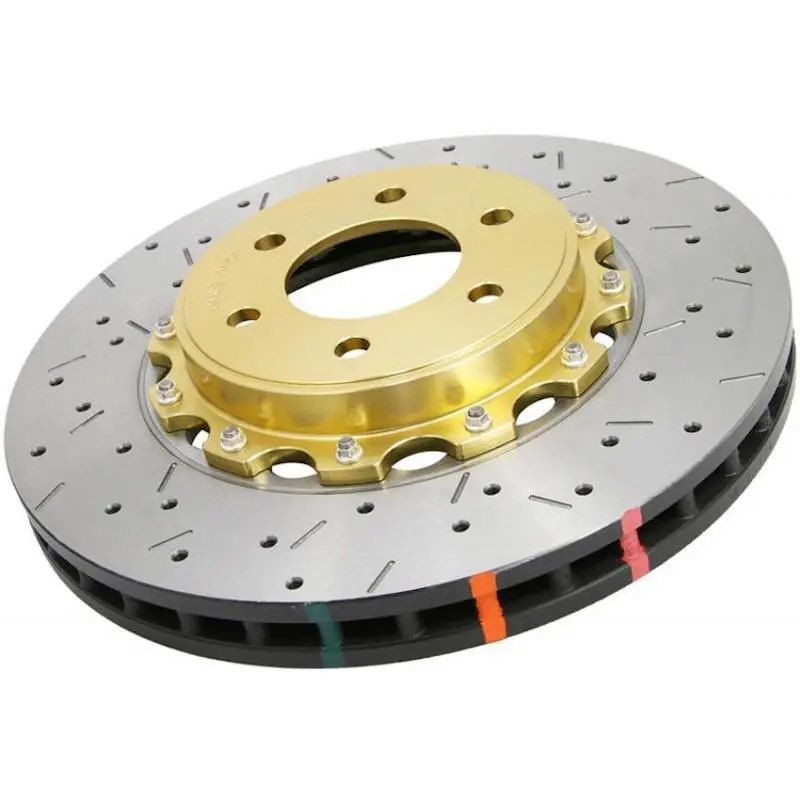 Dba 5000 Series Drilled + Slotted 2 Piece Front Rotor W/ Gold Hat - 02-14 Wrx 1