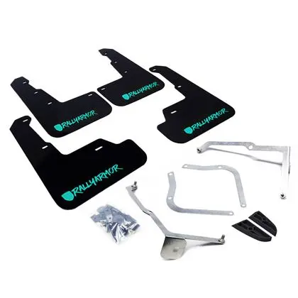 Rally Armor Ur Mudflaps - New Era - Black/New Era Hyper Teal Logo - 2015-2021 Wrx, 2015-2021 Sti 1