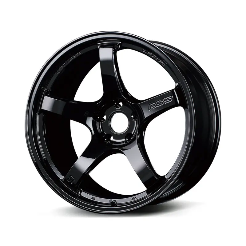 Gram Lights 57Cr 18X9.5 +12 5X114.3 Gloss Black Wheel 1