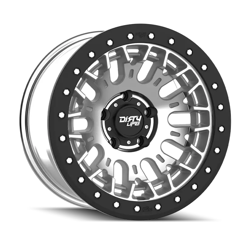 Dirty Life Dt-3 17X9 5X127 -12 Offset - Machined Finish W/ Simulated Beadlock 1