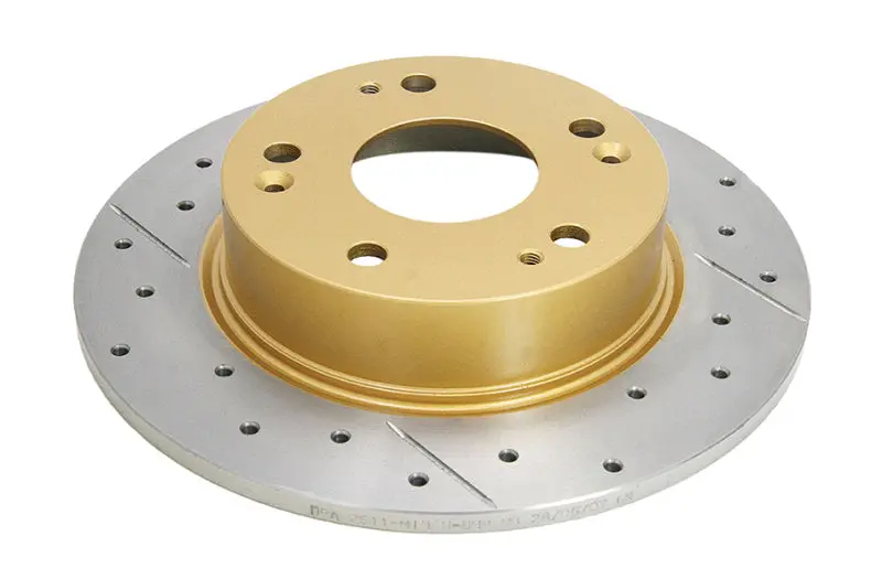 Dba 04-08 Acura Tsx Rear Street Series Drilled & Slotted Rotor W/Gold Hat 1