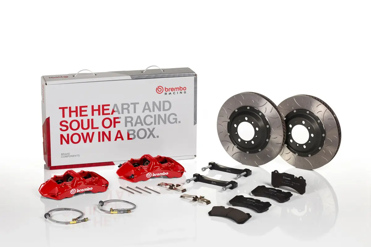 Brembo Front Gt Big Brake Kit 6 Piston 2Pc Rotor Slotted - Red - 04-21 Sti 1