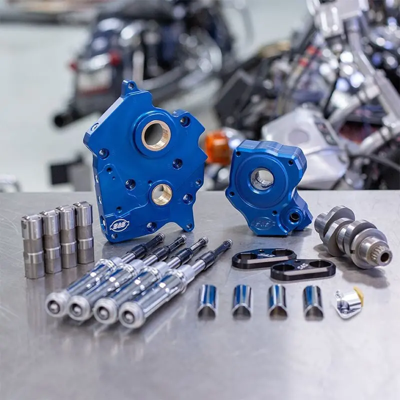 S&S Cycle 2017+ Oil Cooled M8 Models Chain Drive 465C Cam Chest Kit W/ Chrm Pushrod Tubes Incl. Vvt 1