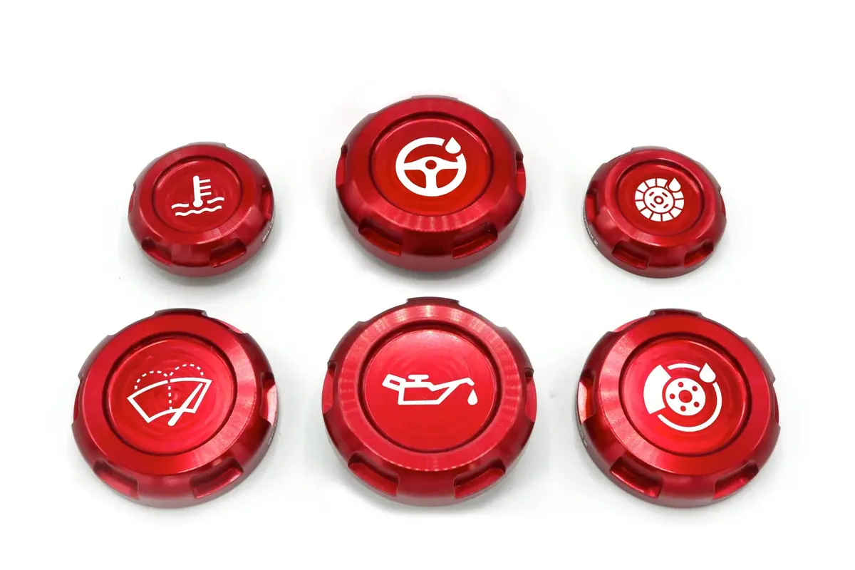 Billetworkz Engine Bay Caps - Zero Series - Fluid Engraving - 02-07 Wrx/Sti 1