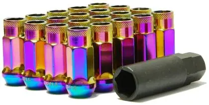 Muteki Sr48 12X1.25 Open Ended Lug Nuts - Neo Chrome 1