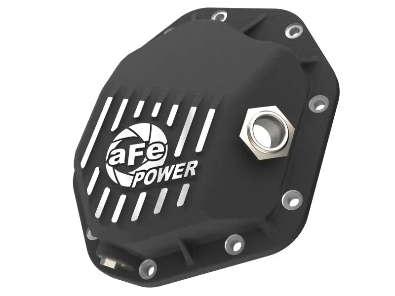 Afe 19-25 Gm Trucks Front Diff Cover - Black W/ Machined Fins 1