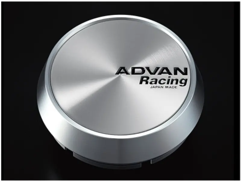 Advan 63Mm Flat Center Cap - Platinum Silver W/ Black Letters 1