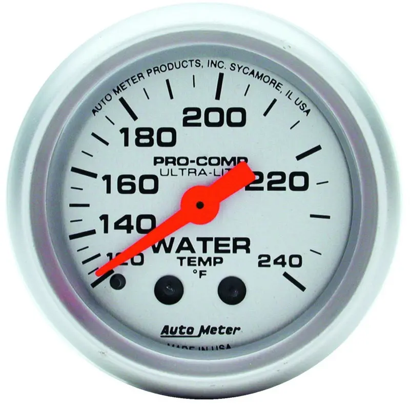 Autometer Ultra-Lite 52Mm 120-240 Deg F Mechanical Water Temp Gauge 1