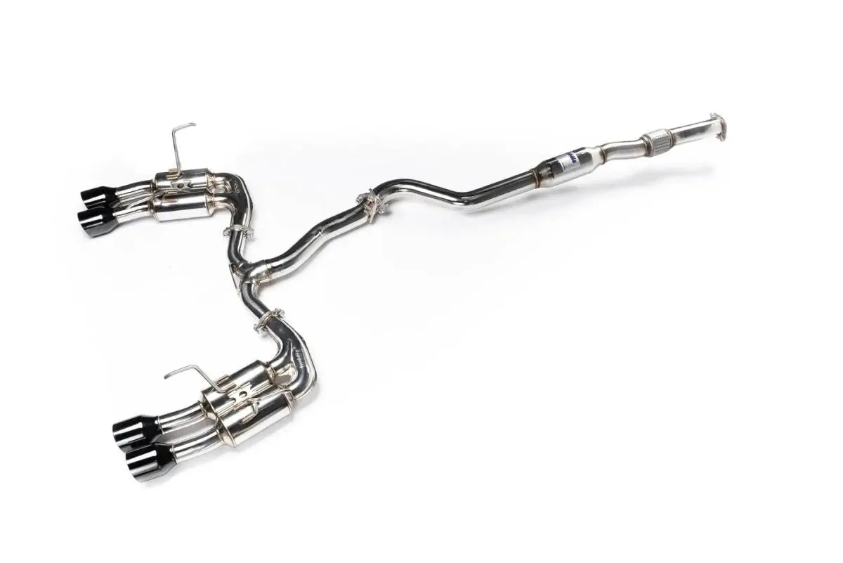 Invidia Gemini R400 Stainless Steel Catback Exhaust W/ Signature Series Black Quad Tips - 2022+ Wrx 1