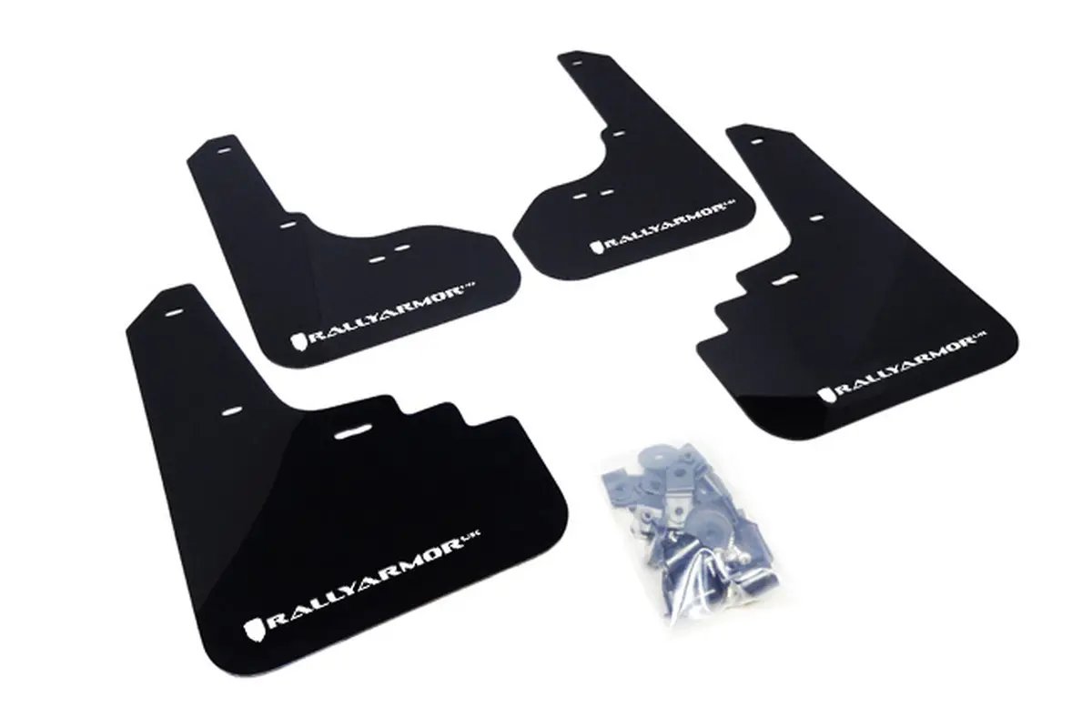 Rally Armor Ur Mudflaps - Black/White Logo - 08-11 Impreza, 08-10 Wrx 1