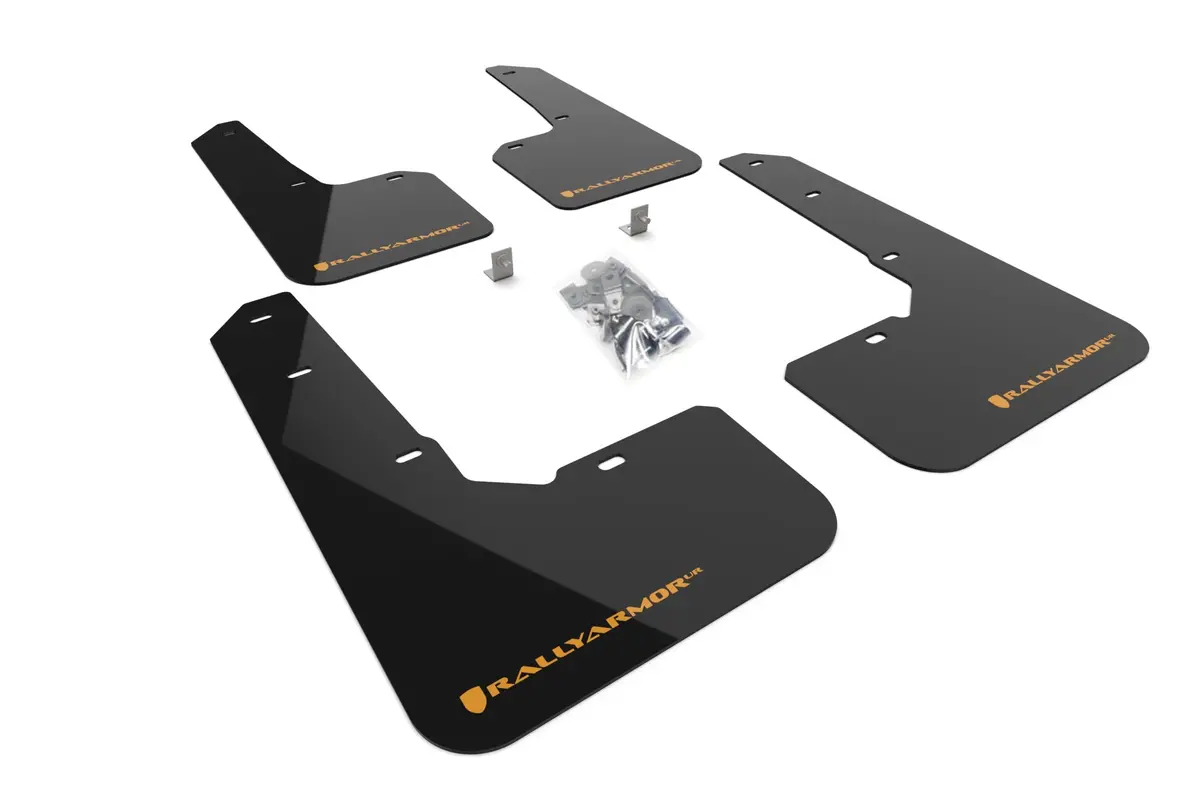 Rally Armor Ur Black Mud Flap W/ Wild Orange Logo - 2022-2024 Forester (Incl. Wilderness) 1