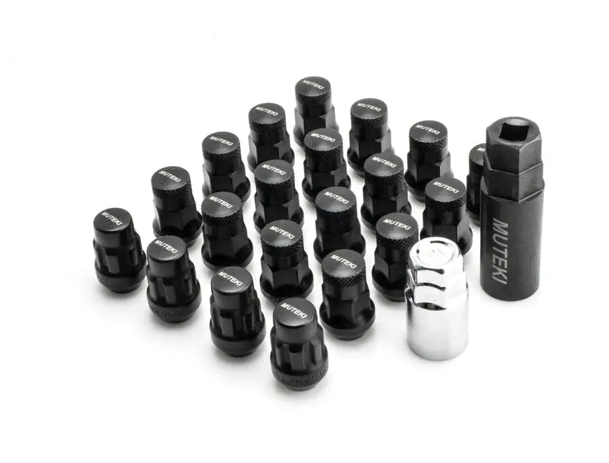Wheel Mate Muteki Sr35 Close End Lug Nuts W/ Lock Set - Black 12X1.25 35Mm 1