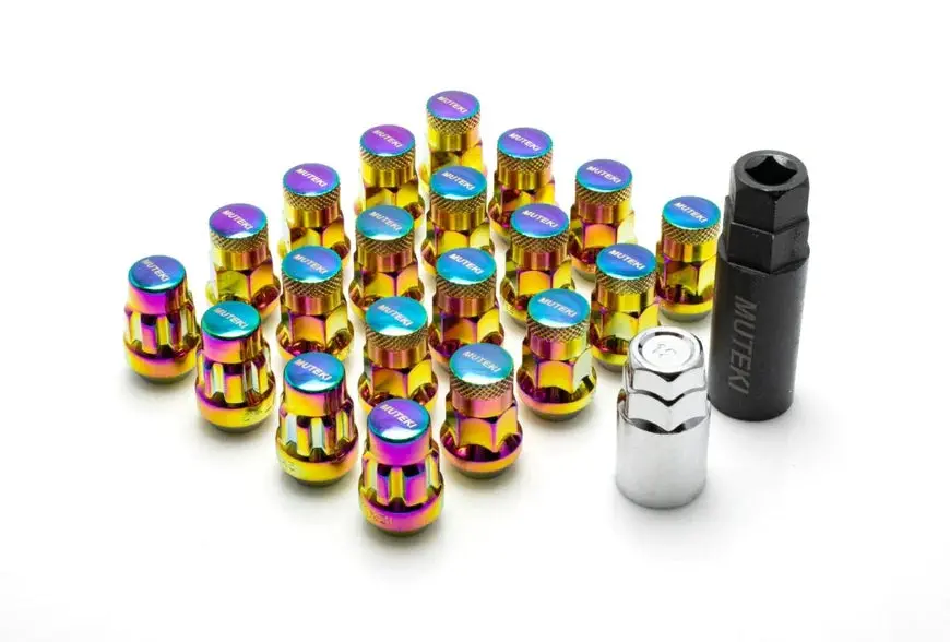 Wheel Mate Muteki Sr35 Close End Lug Nuts W/ Lock Set - Neon 12X1.25 35Mm 1