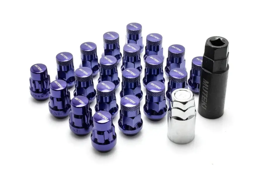 Wheel Mate Muteki Sr35 Close End Lug Nuts W/ Lock Set - Purple 12X1.25 35Mm 1