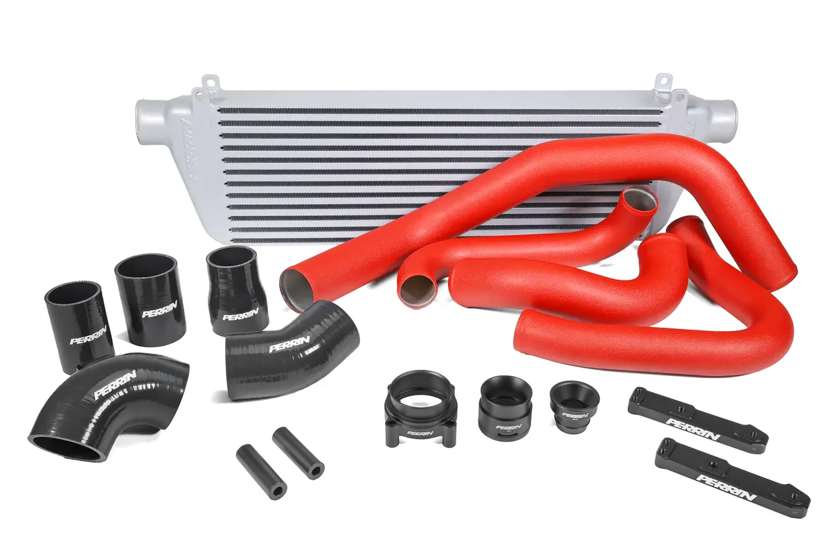 Perrin Front Mount Intercooler Kit - Red Tubes & Silver Core - 2022+ Wrx 1