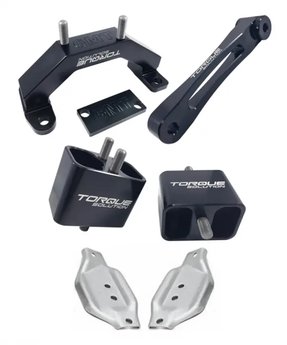 Torque Solution Solid Billet Mount Package With Pitch Stop W/ Subaru Oem Mount Plates - 2002-2014 Wrx, 2004-2021 Sti 1
