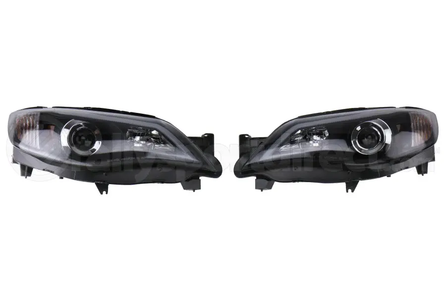 Spec-D Black Housing Projector Headlights With Led Day Time Running Light Strip - Wrx/Sti 2008-2014 1