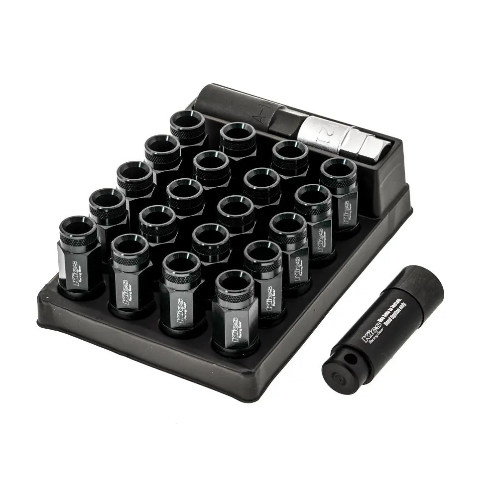 Project Kics Leggdura Racing Shell Type 53Mm Open Ended Lug Nuts - Black M12x1.25 1